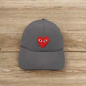 Comme des Garcons Gray Hat with Red Heart